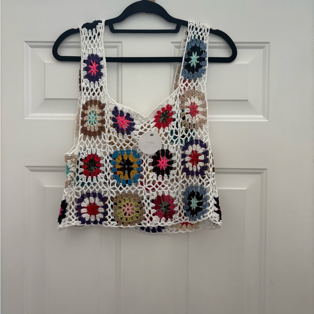 NEW! Vici Pink and Red Cropped Sleeveless Tank Top
